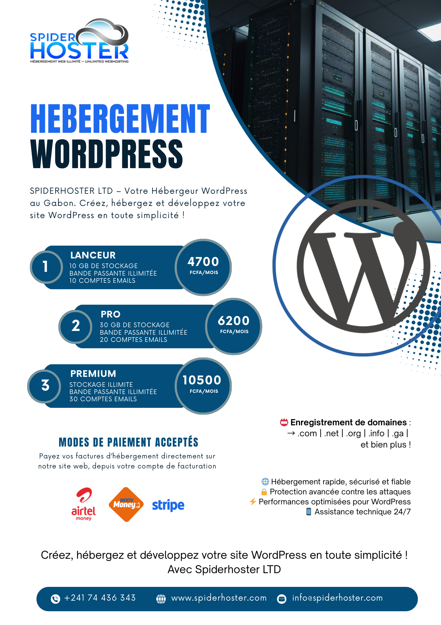 Hébergement WordPress au Gabon